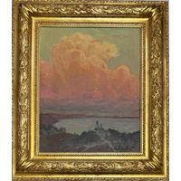 Козловский А.С."Солнце садится",1972г;61,5х71,5 см.с учетом рамы;к/м