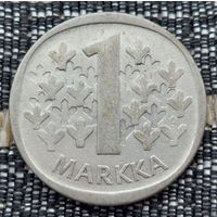 Финляндия 1 марка 1964 года, S, UNC. Серебро! Предложи свою цену или обмен!