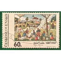 Чехословакия 1970. Картины Йозефа Лады. Картина Осень