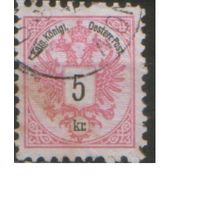 Марка из серии 1883г. Австро-Венгрия "Герб"