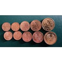 Казахстан Набор монет 2, 5, 10, 20, 50 тиын 1993