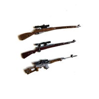 Сувенир. Объемный магнит. Оружие. Снайперская винтовка Драгунова, карабин Маузер и трехлинейка Мосина с снайперским прицелом.