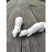 Фарфоровая статуэтка "Ласка". Полонное. УССР. 1970-е г. 2 шт