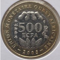Западная Африка 500 франков 2005 г. В холдере