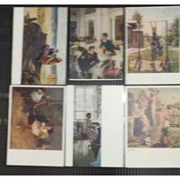 Открытки Картины из серии Соцарт.  Детство  . Лот из 10шт.