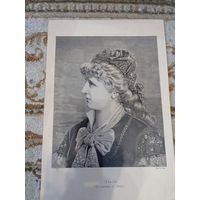 Гравюра Эльза с картины А.Эберта 20х22.5 см кон. 19-нач. 20 века тип.Эд Гоппе