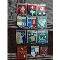 Гербы городов. Сборный лот (22).