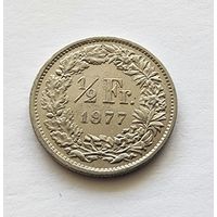 Швейцария 1/2 франка, 1977