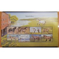 Центральная Африка. 1999 год. Фауна. Лошади. Сцепка 8 марок (111)