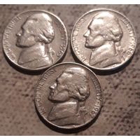 5 центов 1965. 1966. 1967  без обозначения МД США