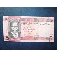 Южный Судан 5 фунтов 2015 года, unc