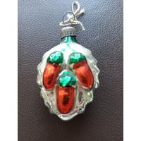Ёлочная игрушка "ЖЕЛУДИ" (СССР), стекло, подвес. (2).