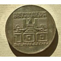1975 год серебро 100 шиллингов Австрия