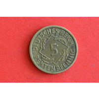 Германия 5 пфеннигов 1924 с 1 руб
