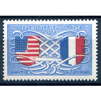 Франция - 1949г. - флаги США и Франции - 1 марка - полная серия, MH [Mi 845]. #2-Fr-51-A-2