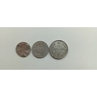 Сборный лот серебряных монет разных периодов.