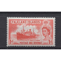 Фолклендские острова /Falkland Islands 1955** Грузовое судно-рефрижератор "Фицрой", Королева Елизавета II Mi#118