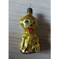 Елочные игрушки, стекло собака, собачка