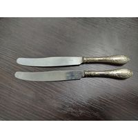 Ножи столовые мельхиор , лезвие из нержавеющей стали , винтажные времен СССР.