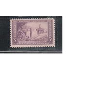 США-1934, (Скотт.739), **,  Висконсин, Индейцы, Прибытие белых поселенцев (одиночка),