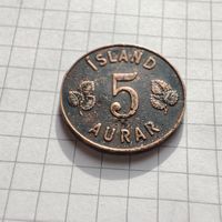 5 эйре Исландия 1958 года.Тираж года 400 000 экз.