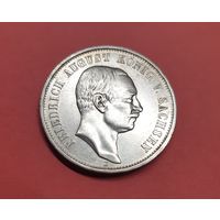 Германия. 3 марки. 1909 год. Саксония. Фридрих Август. Серебро. Распродажа коллекции!
