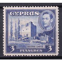 107.BrK. Великобритания. Колонии. Кипр. Георг VI. Архитектура и пейзажи. 1942 г. 3P. Mi.#146.