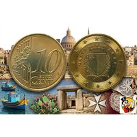 Мальта 10 евроцентов 2008 года, UNC. Сторгуй за свою цену, предложи обмен!