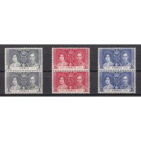 120.BrKS. Великобритания. Колонии.  Кипр. Коронация Георга VI и Елизаветы. 1937 г. Полная серия. Mi.##133-135. MNH.