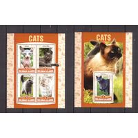 Соломоновы острова 2016 Фауна домашние кошки - 1 лист + 1 блок MNH**