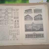 Bibliotekgebaude . Энциклопедическая гравюра конец 19в. Германия.