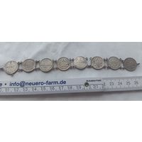 Браслет серебро из царских монет