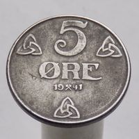 Норвегия 5 эре 1941( Немецкая оккупация )