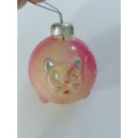 Редкая елочная игрушка СССР, кот, кошкин дом