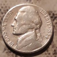 5 центов  1954 S США Джеферсон