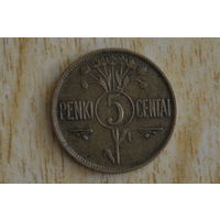 Литва 5 центов 1925 с 1 руб