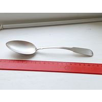 Столовая серебряная ложка ,875,ранний СССР, клеймо ,голова рабочего с молотком.