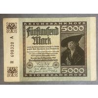 Банкнота 5000 марок 1922 год. Веймарская республика.