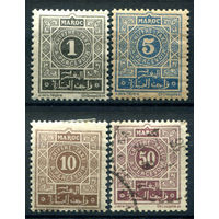 Французские колонии - Марокко - 1917г. - орнамент, служебные марки - 4 марки - MH, 1 марка гашёная. #4-W1-127-A-1