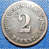 Германия 2 пфеннига 1875 г. С