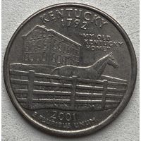США 25 центов (квотер) 2001 г. P. Штат Кентукки