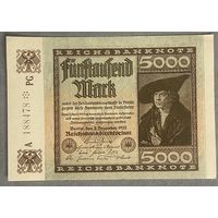 Банкнота 5000 марок 1922 год. Веймарская республика.
