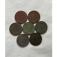 10 пфенингов 7 шт