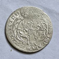 Монета СЕРЕБРО 1/4 талера ОРТ 1755 год