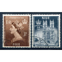 Британские колонии - Ниуэ - 1953г. - коронация королевы Елизавета II - 2 марки - полная серия, гашёные [Mi 85-86]. #2-Bc-36-A-1