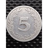 Тунис 5 миллимов 1960 г.