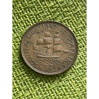 Южная Африка 1/2 пенни 1952 г ( встречается реже, тираж 2 года )