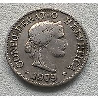 Швейцария 5 раппенов, 1909.  3-5-36