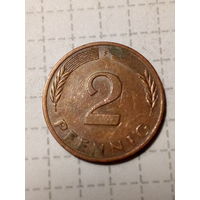 2 пфеннига ФРГ  1979 F год
