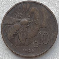 Италия 10 чентезимо 1926 г.